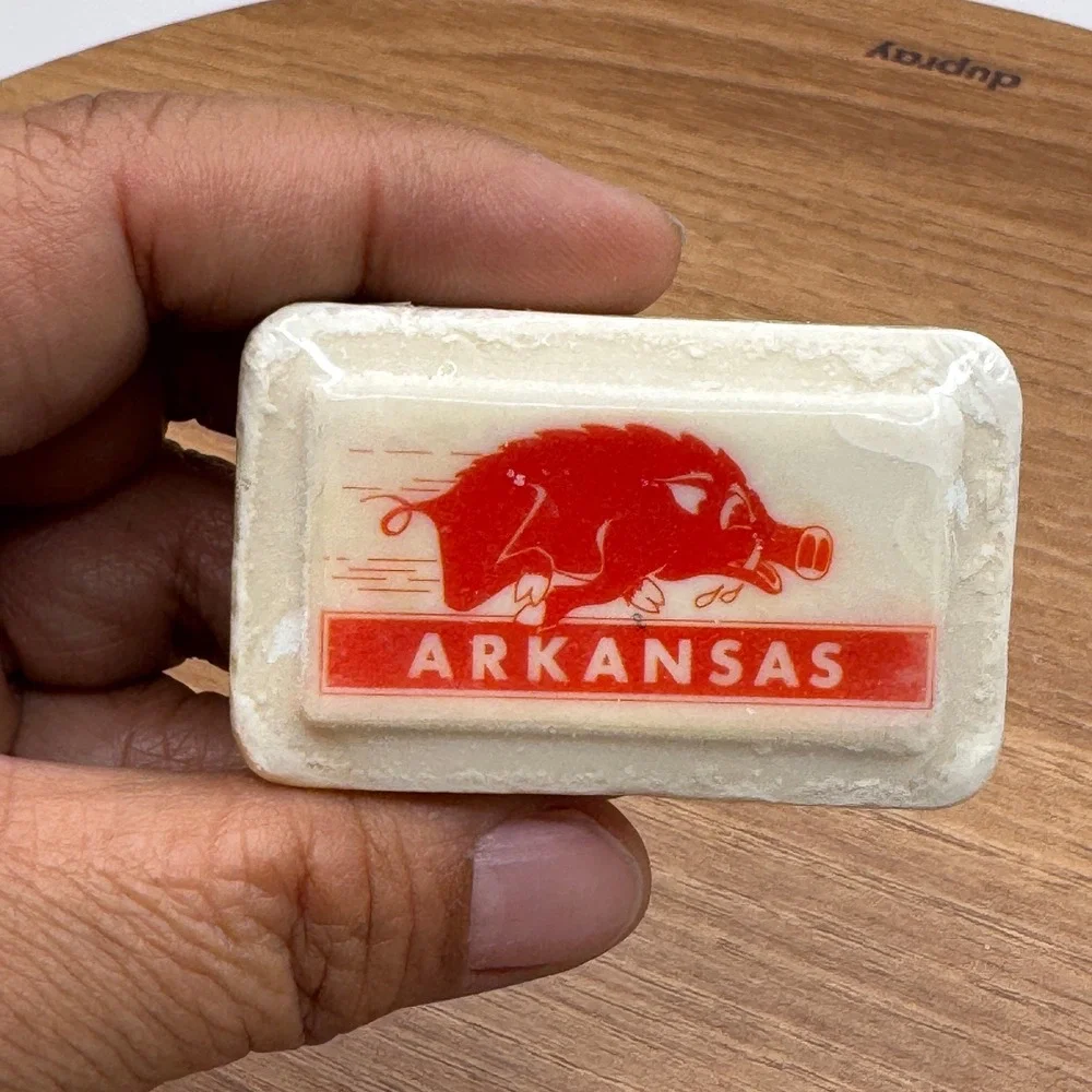 VTG Katherine Gray Arkansas Razorbacks Hog Mini Travel Soap Bar Novelty Souvenir